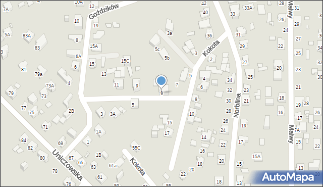 Katowice, Kokota Józefa, 9, mapa Katowic