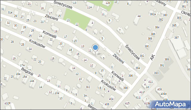 Katowice, Konwalii, 9, mapa Katowic