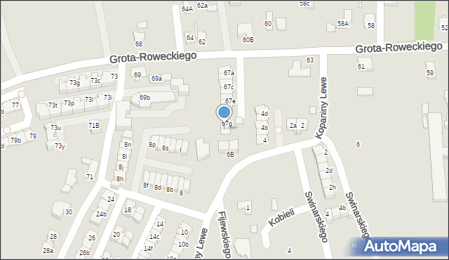 Katowice, Kopaniny Lewe, 6a, mapa Katowic