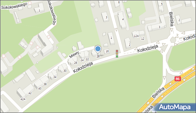 Katowice, Kołodzieja Pawła, 18, mapa Katowic