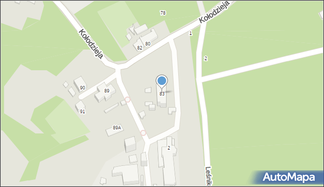 Katowice, Kołodzieja Pawła, 83, mapa Katowic