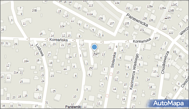 Katowice, Koreańska, 15A, mapa Katowic