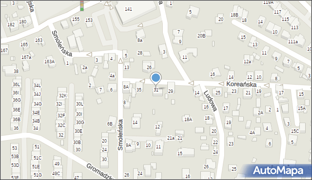 Katowice, Koreańska, 31, mapa Katowic