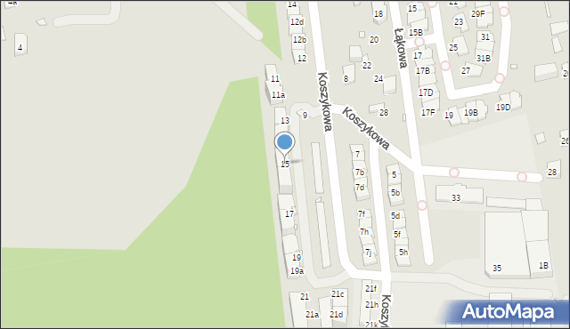 Katowice, Koszykowa, 15, mapa Katowic