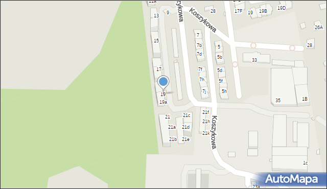 Katowice, Koszykowa, 19, mapa Katowic