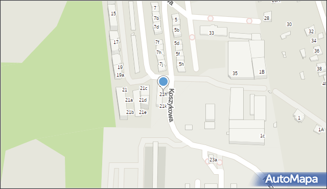 Katowice, Koszykowa, 21h, mapa Katowic