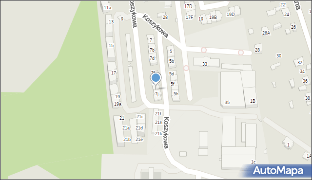 Katowice, Koszykowa, 7i, mapa Katowic