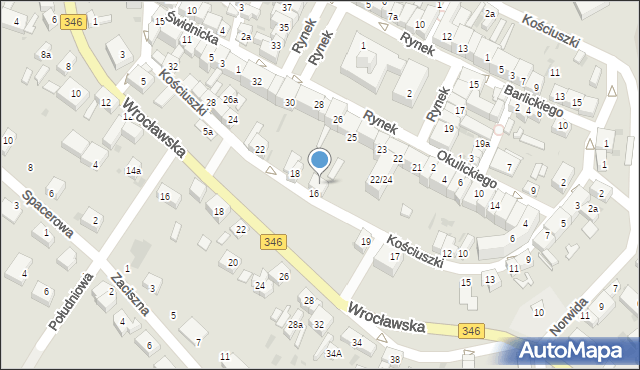 Kąty Wrocławskie, Kościuszki Tadeusza, gen., 16a, mapa Kąty Wrocławskie