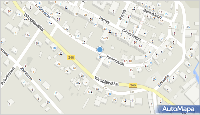 Kąty Wrocławskie, Kościuszki Tadeusza, gen., 19, mapa Kąty Wrocławskie