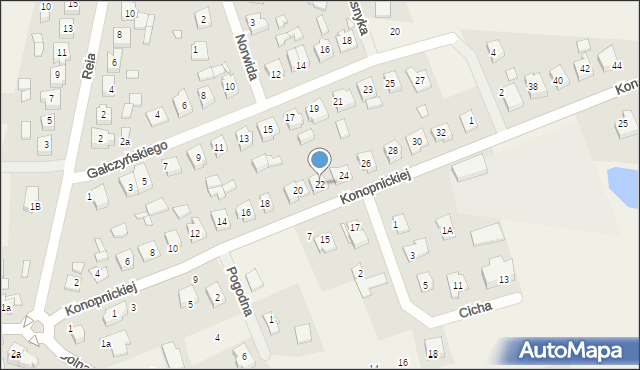 Kaźmierz, Konopnickiej Marii, 22, mapa Kaźmierz