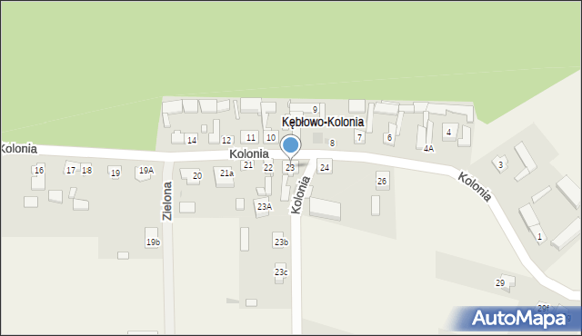 Kębłowo, Kolonia, 23, mapa Kębłowo