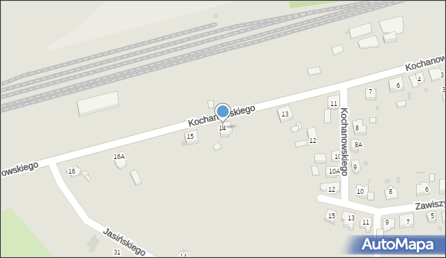 Kędzierzyn-Koźle, Kochanowskiego Jana, 14, mapa Kędzierzyna-Koźle