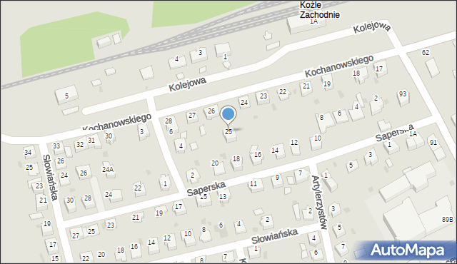 Kędzierzyn-Koźle, Kochanowskiego Jana, 25, mapa Kędzierzyna-Koźle