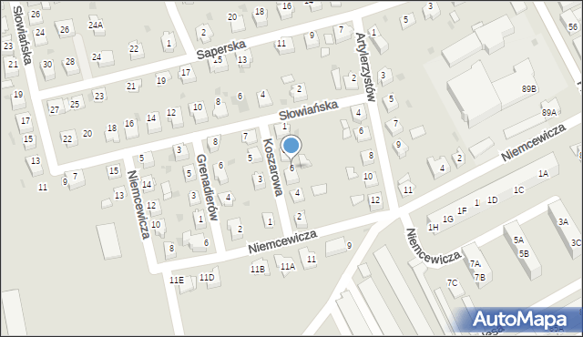 Kędzierzyn-Koźle, Koszarowa, 6, mapa Kędzierzyna-Koźle