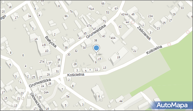Kędzierzyn-Koźle, Kościelna, 17, mapa Kędzierzyna-Koźle