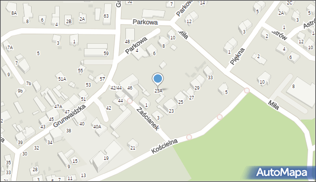 Kędzierzyn-Koźle, Kościelna, 23A, mapa Kędzierzyna-Koźle