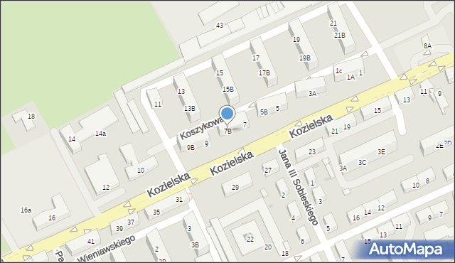 Kędzierzyn-Koźle, Koszykowa, 7B, mapa Kędzierzyna-Koźle