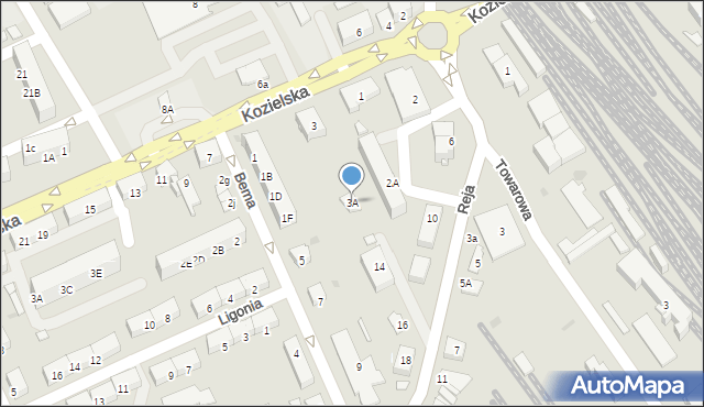 Kędzierzyn-Koźle, Kozielska, 3A, mapa Kędzierzyna-Koźle