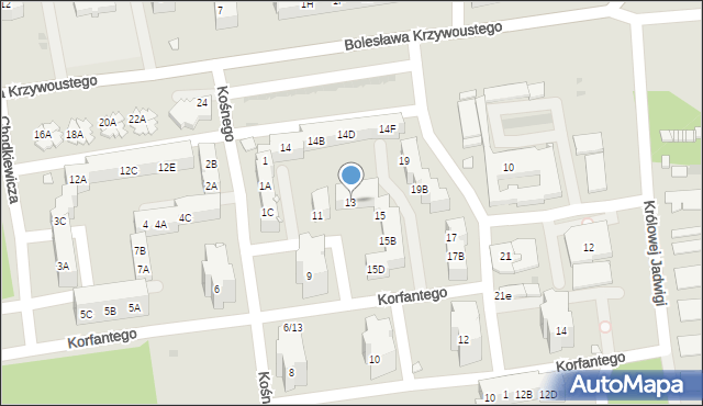 Kędzierzyn-Koźle, Korfantego Wojciecha, 13, mapa Kędzierzyna-Koźle