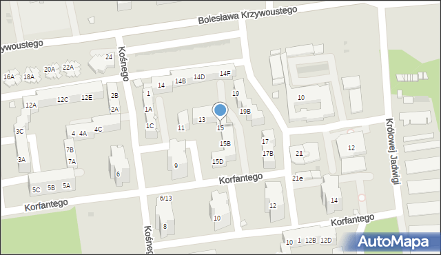 Kędzierzyn-Koźle, Korfantego Wojciecha, 15, mapa Kędzierzyna-Koźle