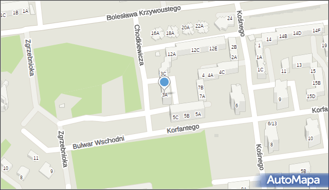 Kędzierzyn-Koźle, Korfantego Wojciecha, 3A, mapa Kędzierzyna-Koźle