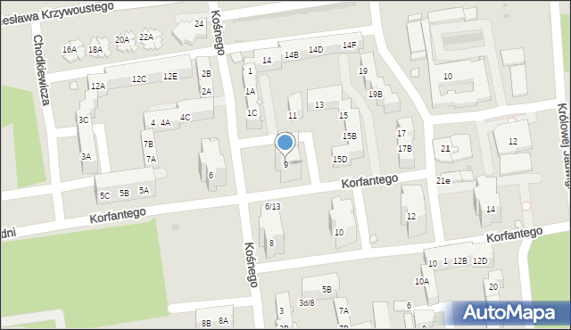 Kędzierzyn-Koźle, Korfantego Wojciecha, 9, mapa Kędzierzyna-Koźle
