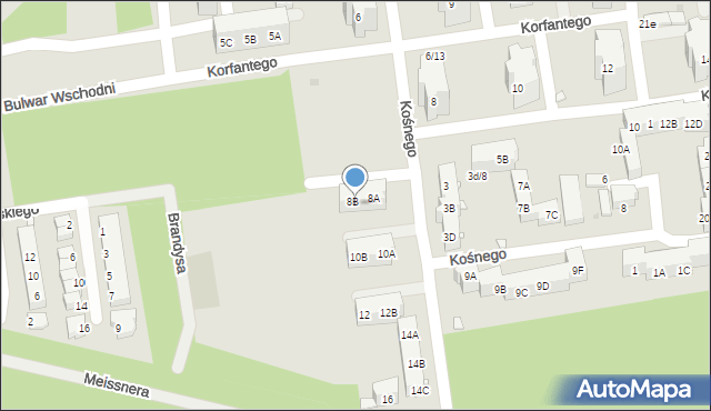 Kędzierzyn-Koźle, Kośnego Augustyna, 106b, mapa Kędzierzyna-Koźle