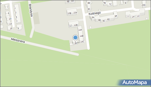 Kędzierzyn-Koźle, Kośnego Augustyna, 16, mapa Kędzierzyna-Koźle