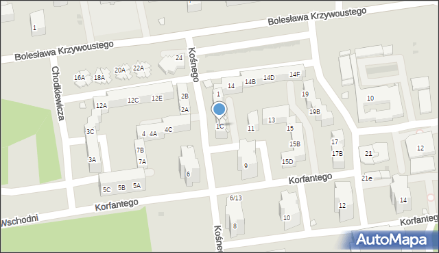 Kędzierzyn-Koźle, Kośnego Augustyna, 1C, mapa Kędzierzyna-Koźle