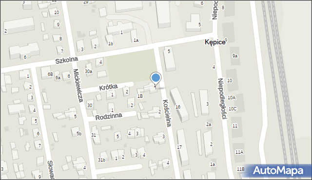Kępice, Kościelna, 1a, mapa Kępice