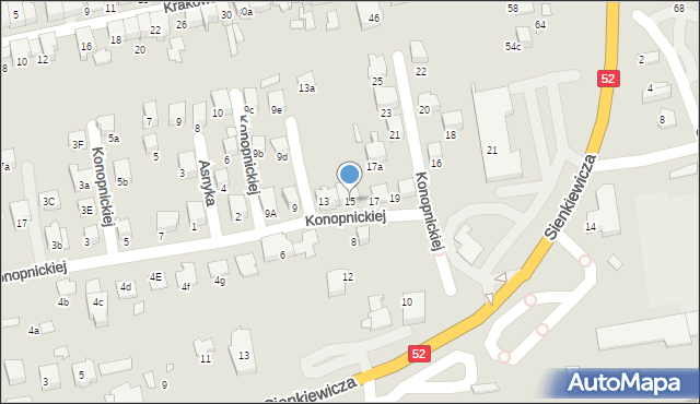 Kęty, Konopnickiej Marii, 15, mapa Kęty