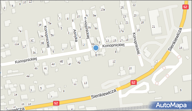Kęty, Konopnickiej Marii, 6, mapa Kęty