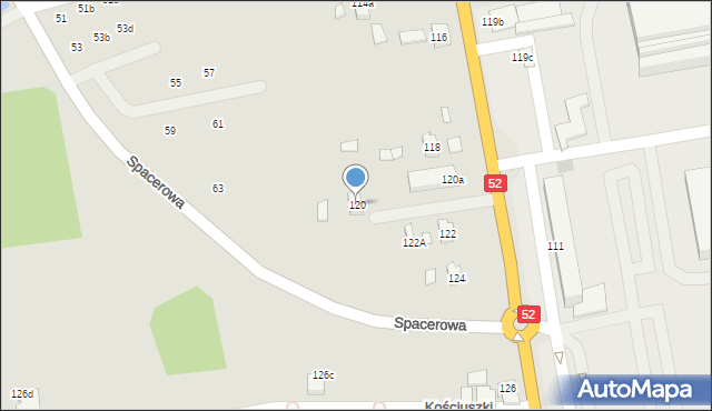 Kęty, Kościuszki Tadeusza, gen., 120, mapa Kęty