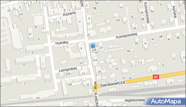 Kęty, Kościuszki Tadeusza, gen., 21, mapa Kęty