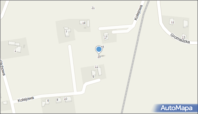 Kiczyce, Kolejowa, 13, mapa Kiczyce