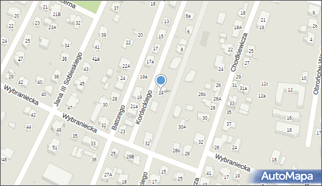 Kielce, Kordeckiego Augustyna, ks., 14, mapa Kielc