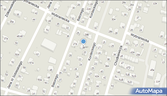 Kielce, Kordeckiego Augustyna, ks., 18, mapa Kielc