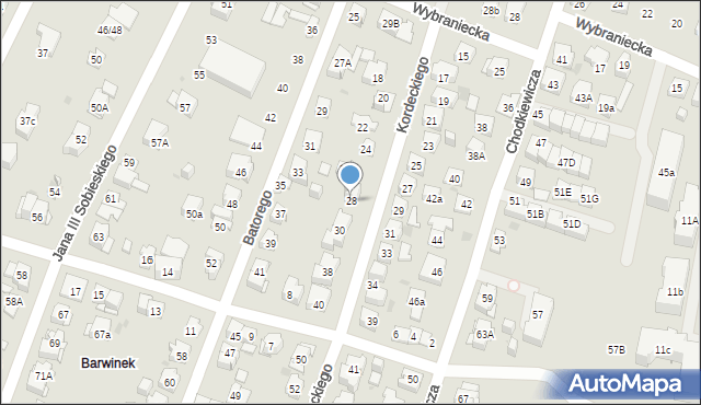 Kielce, Kordeckiego Augustyna, ks., 28, mapa Kielc