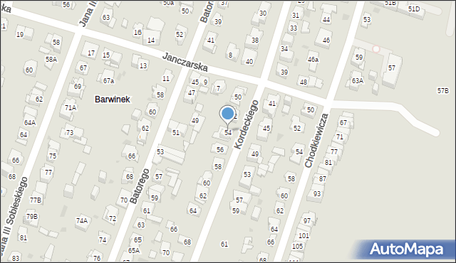 Kielce, Kordeckiego Augustyna, ks., 54, mapa Kielc