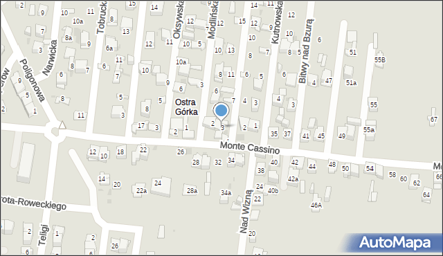 Kielce, Kocka, 3, mapa Kielc