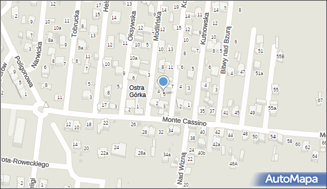 Kielce, Kocka, 5, mapa Kielc