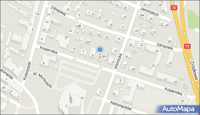 Kielce, Kopernika Mikołaja, 11, mapa Kielc