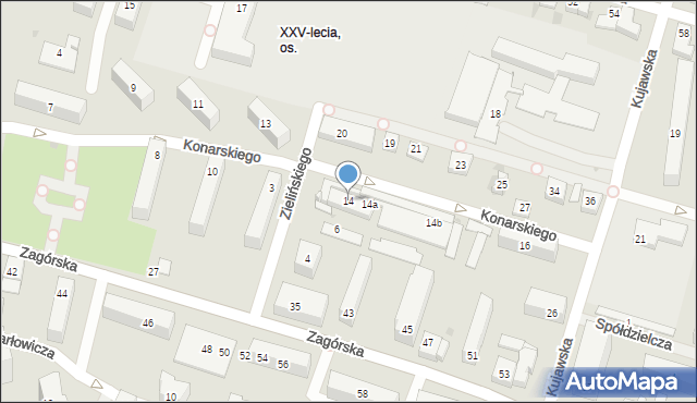 Kielce, Konarskiego Stanisława, ks., 14, mapa Kielc