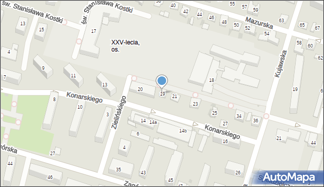 Kielce, Konarskiego Stanisława, ks., 19, mapa Kielc