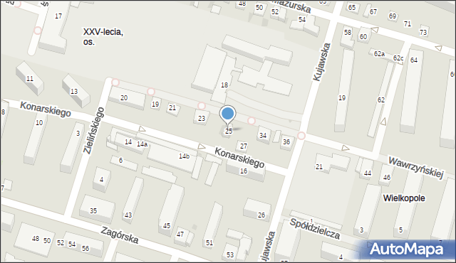 Kielce, Konarskiego Stanisława, ks., 25, mapa Kielc