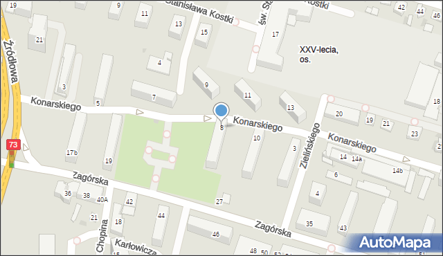 Kielce, Konarskiego Stanisława, ks., 8, mapa Kielc