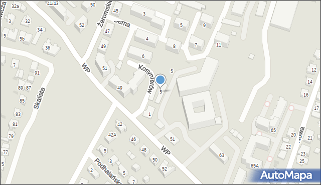 Kielce, Kosynierów, 3, mapa Kielc