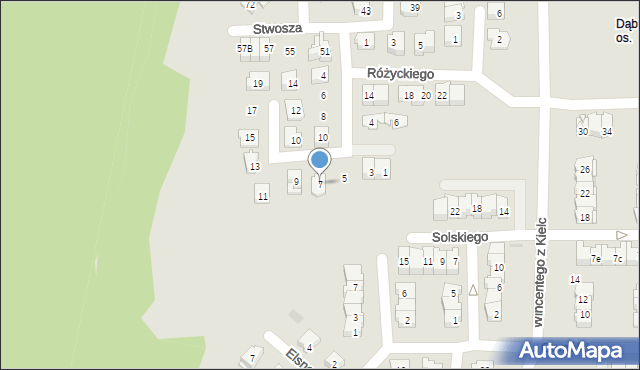 Kielce, Kossaka Wojciecha, 7, mapa Kielc