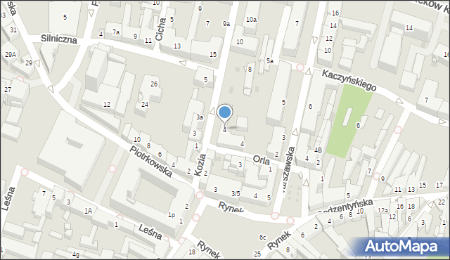 Kielce, Kozia, 4, mapa Kielc