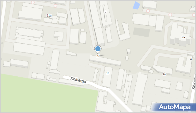 Kielce, Kolberga Oskara, 27, mapa Kielc